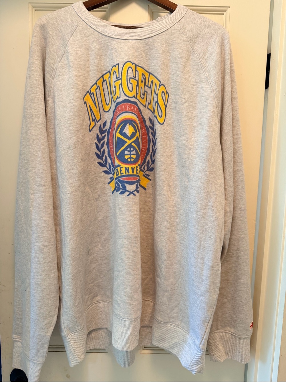 Homage Denver Nuggets Crest Sweatshirt Light Gray 3XL NWOT